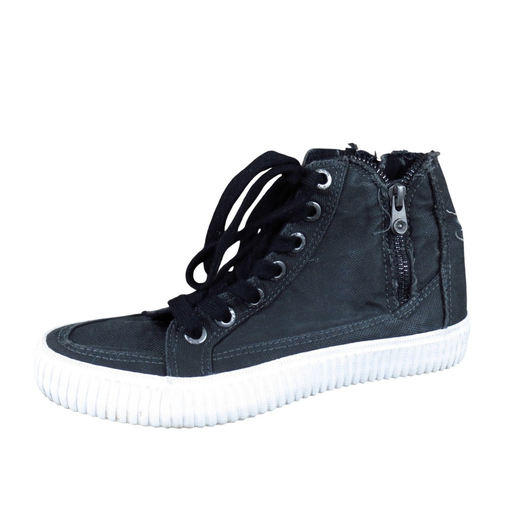 Blowfish Malibu Marley Women High Top Sneaker Size 6.5 Casual‎ Black Canvas Zip